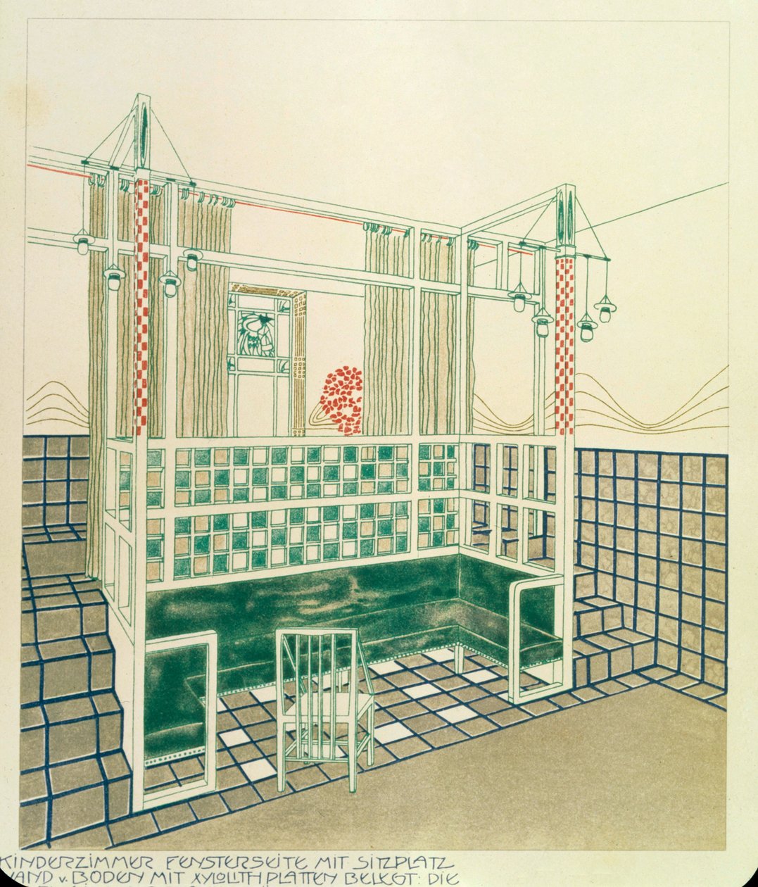 Stanza dei bambini con superfici completamente lavabili, Bauer, Leoppold (1872-1953). pubblicato da Alexander Koch a Darmstadt da Leopold Bauer