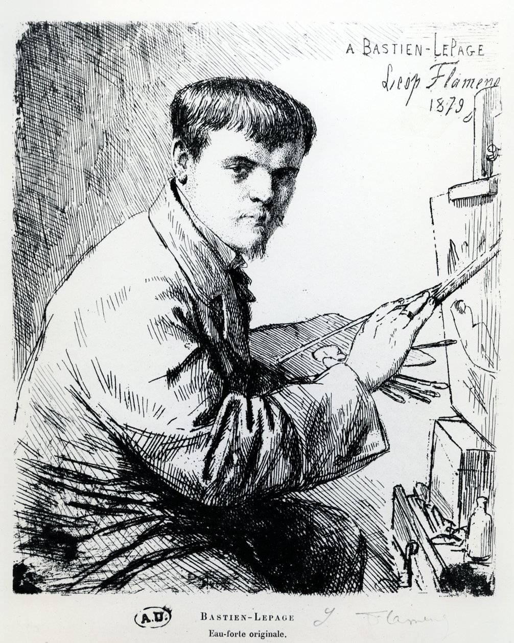 Ritratto di Jules Bastien-Lepage, 1879 da Leopold Flameng
