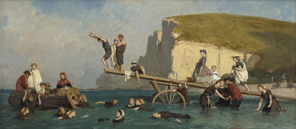 Bagnanti a Étretat da Lepoittevin