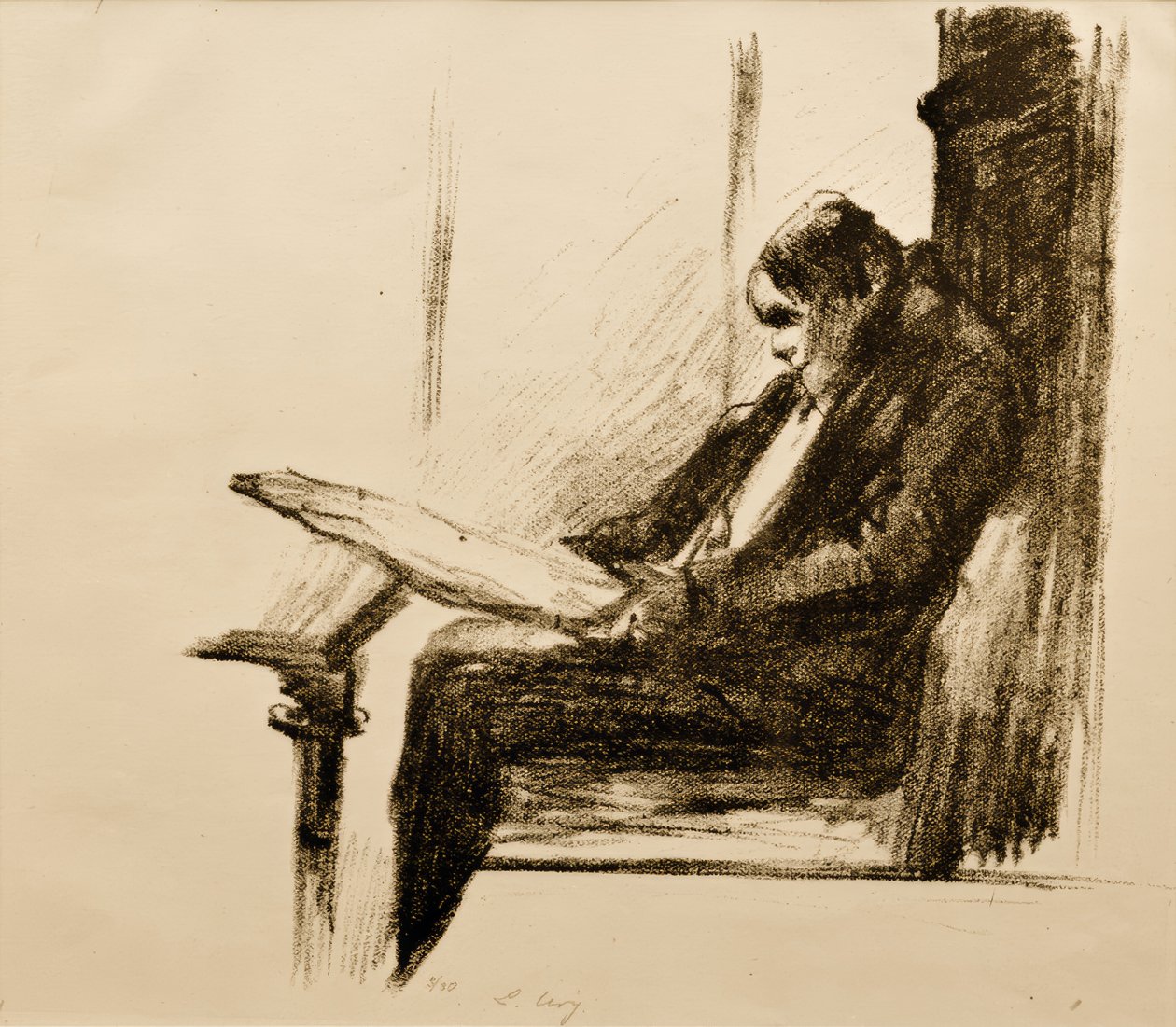 Lettore di giornali da Lesser Ury