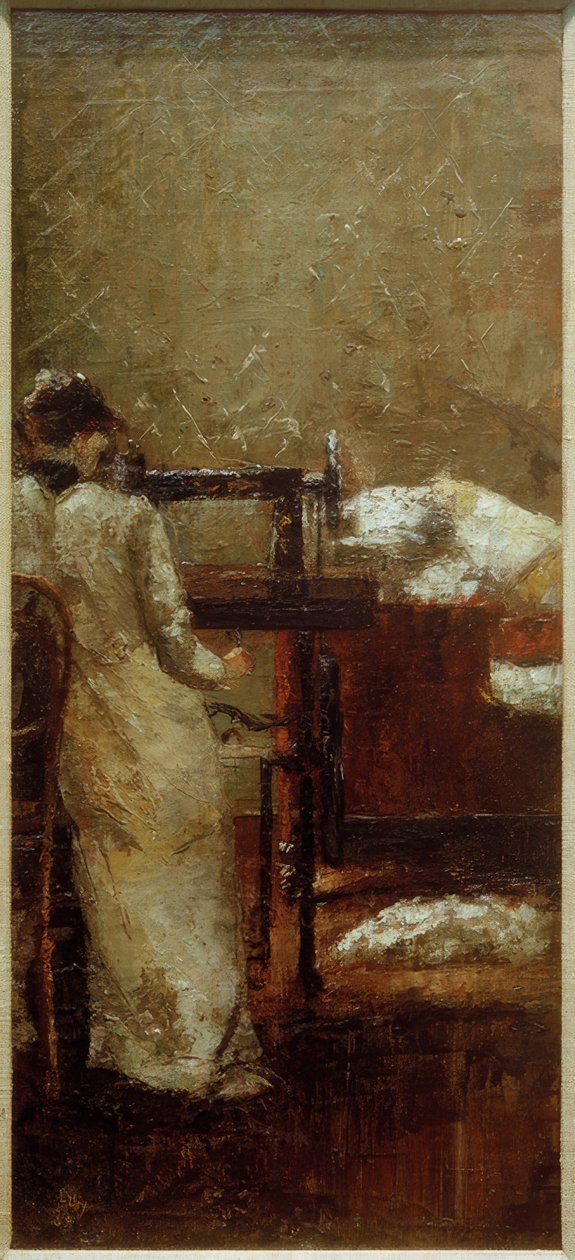 Donna alla macchina da cucire da Lesser Ury