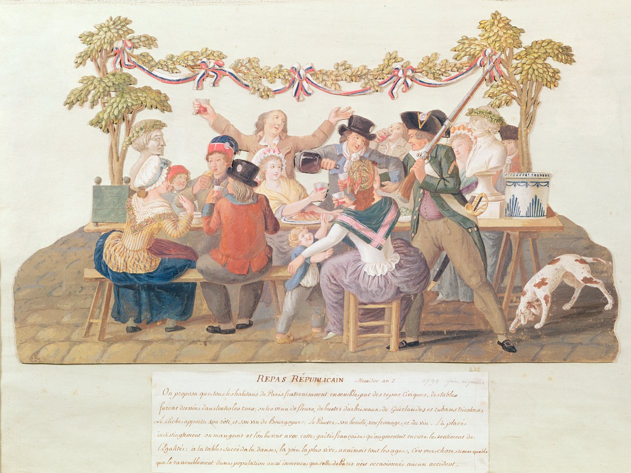 Un pasto repubblicano, Messidoro, Anno II (giugno-luglio 1794) da Lesueur Brothers