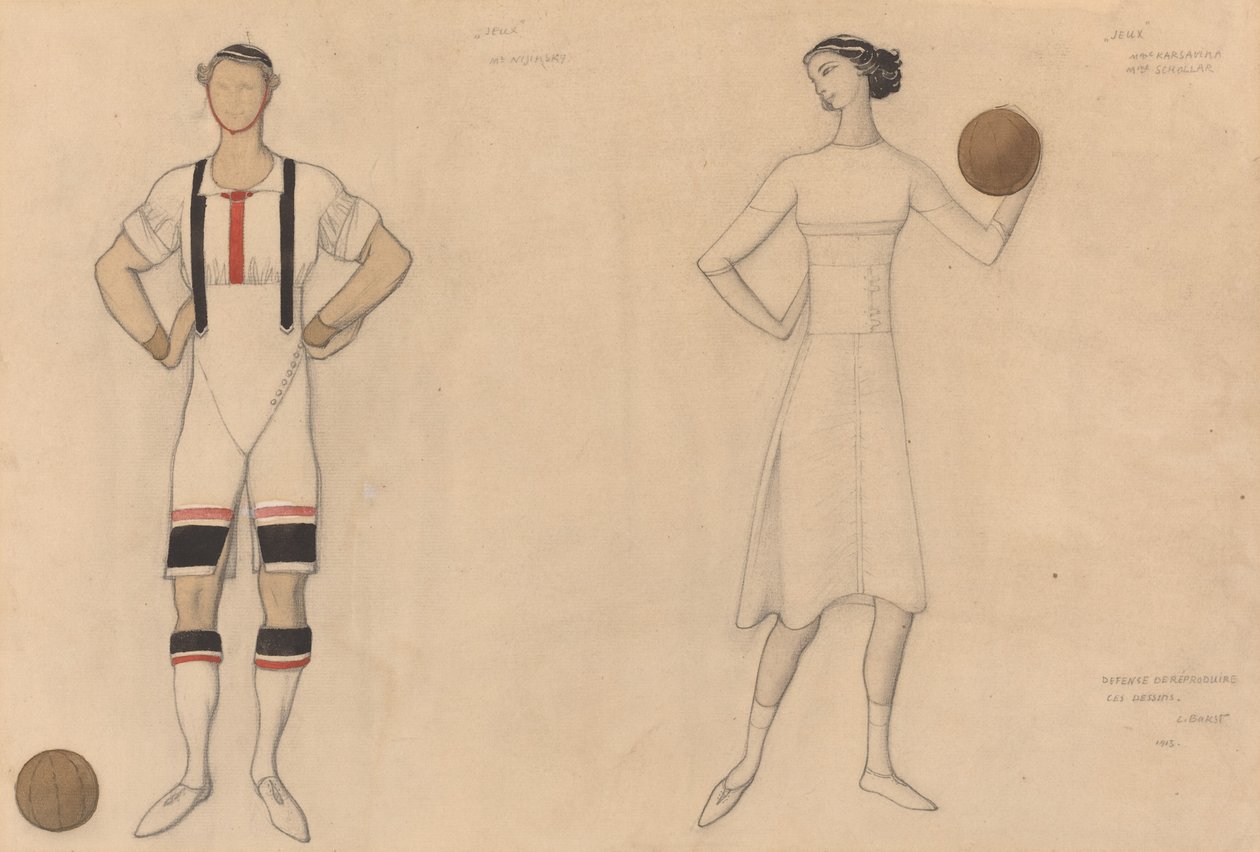 Studio di costume per "Jeux" da Lev Samoilovich Bakst