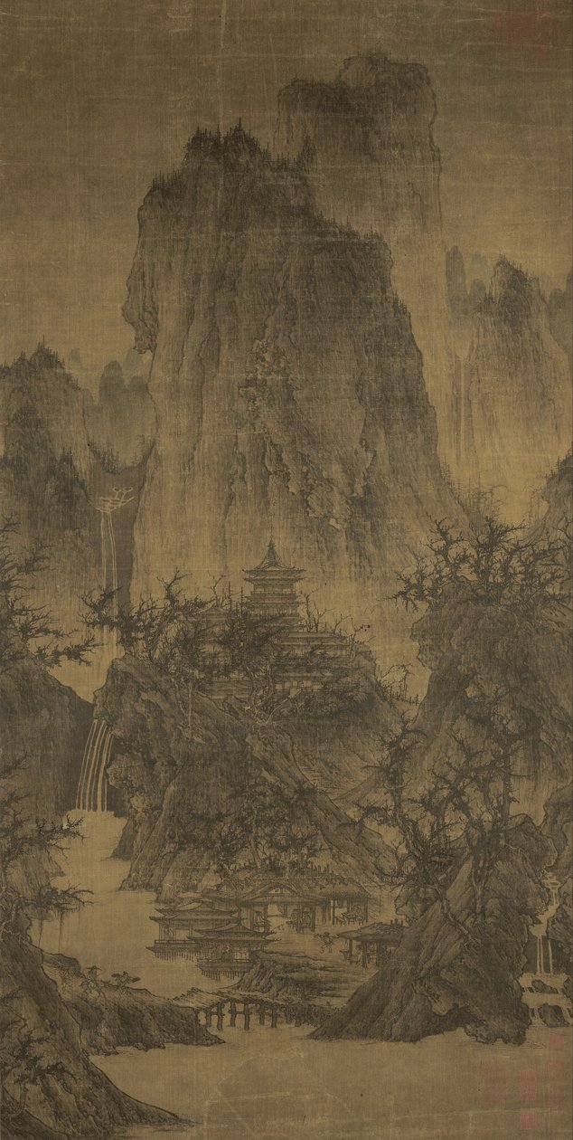 Un tempio solitario tra picchi sgombri da Li Cheng