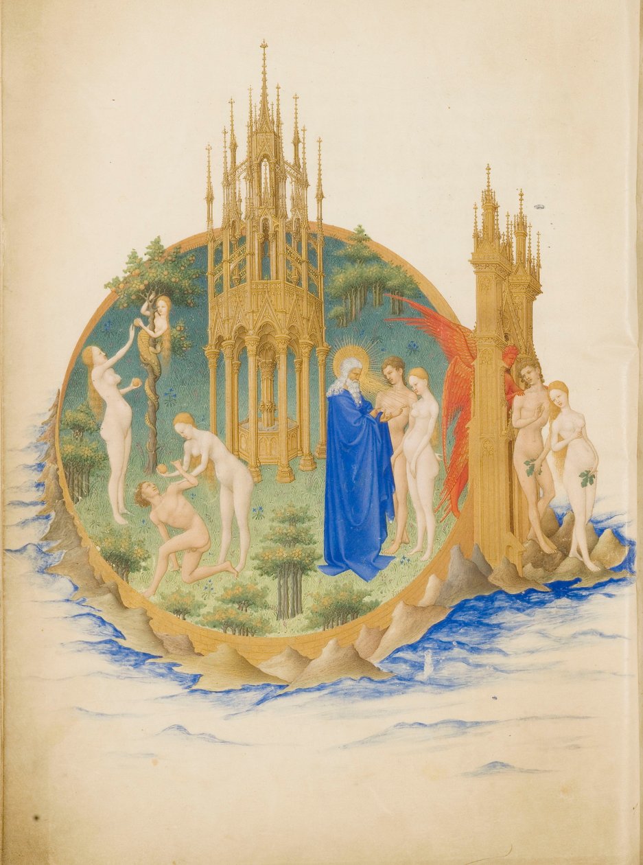 Très Riches Heures del duca di Berry Folio 25, verso: Il Giardino dell