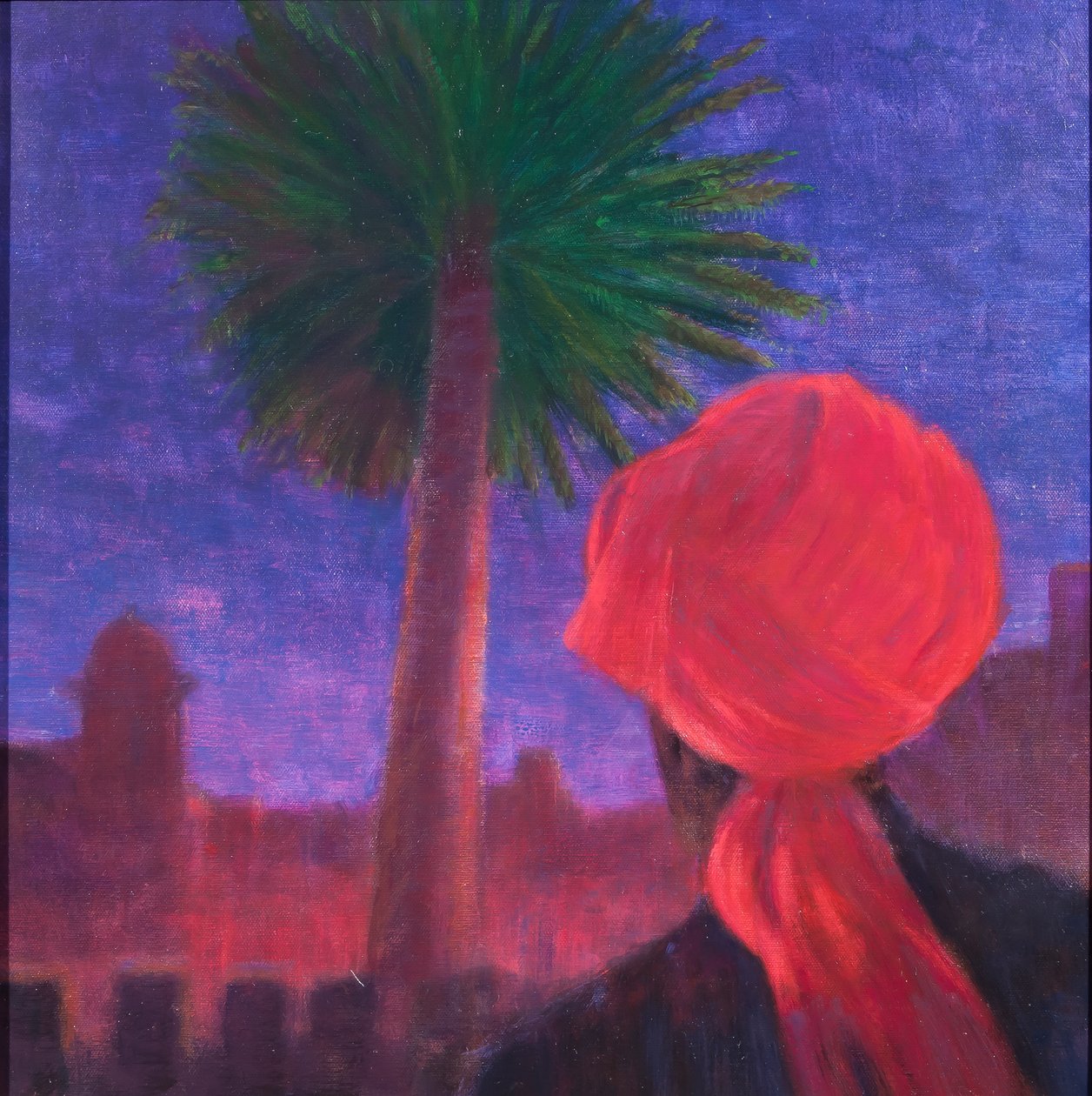 Turbante rosso, crepuscolo, Jodhpur, 2012 da Lincoln Seligman