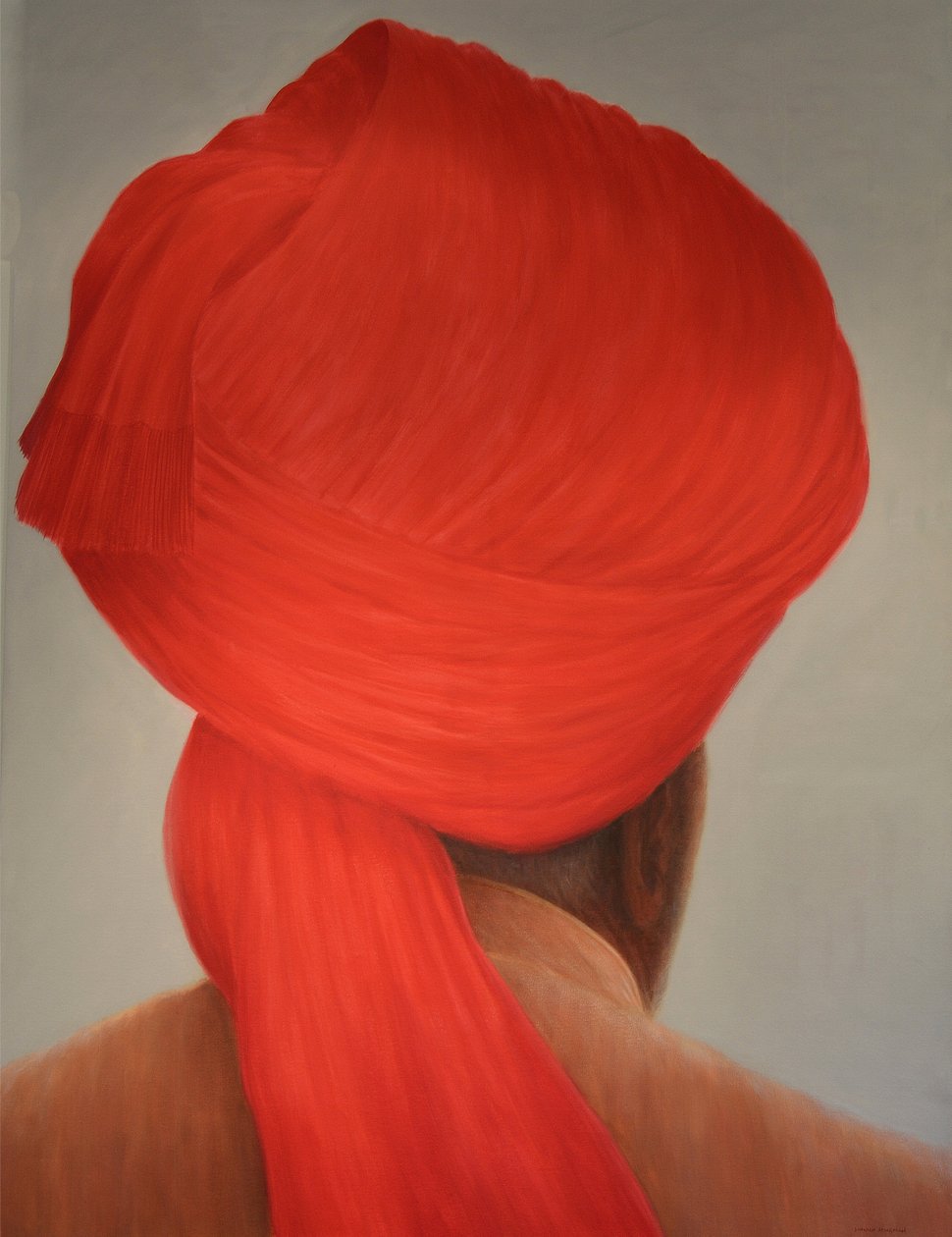 Grande turbante rosso da Lincoln Seligman