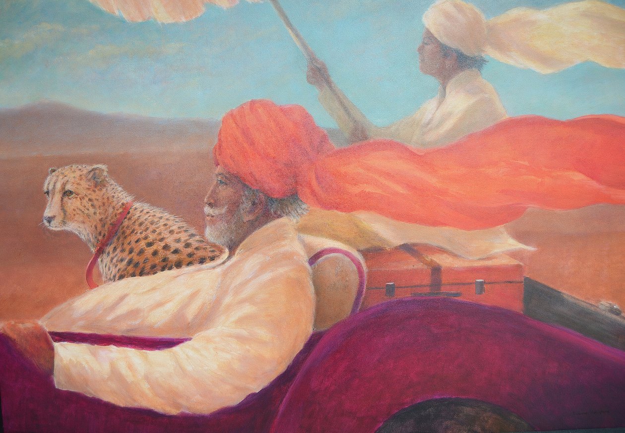 Maharaja, ragazzo con ombrello e ghepardo da Lincoln Seligman