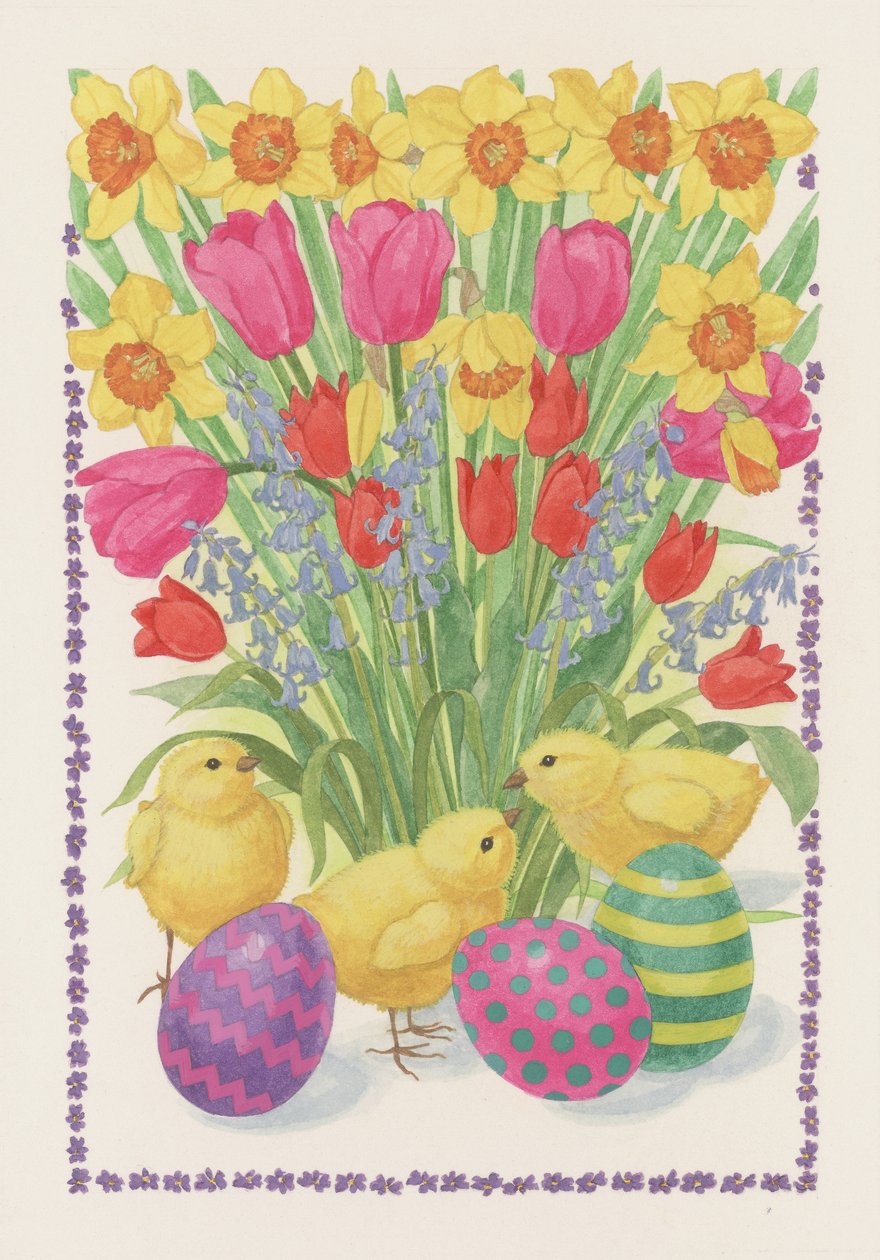 Pulcini, uova e fiori, 1995 da Linda Benton
