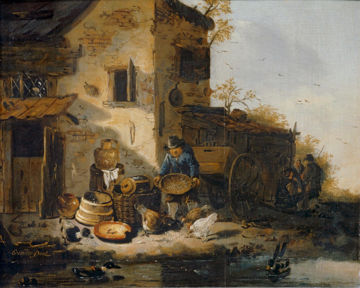 Contadino che dà da mangiare ai suoi polli ... da Lionel Hamilton Renwick
