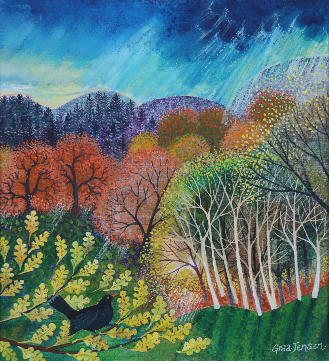 Merlo, 2024 (acrilici su lino) da Lisa Graa Jensen