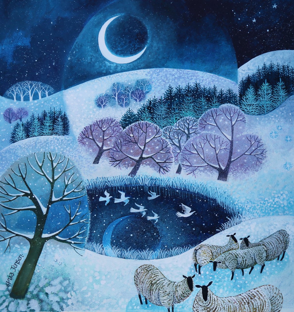 Colline invernali, 2025 (acrilici su lino) da Lisa Graa Jensen