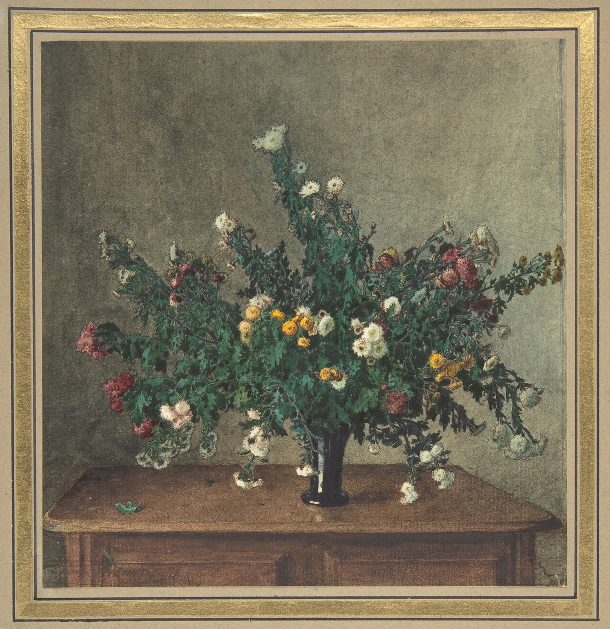 Bouquet di piccoli crisantemi, 1862 da Léon Bonvin