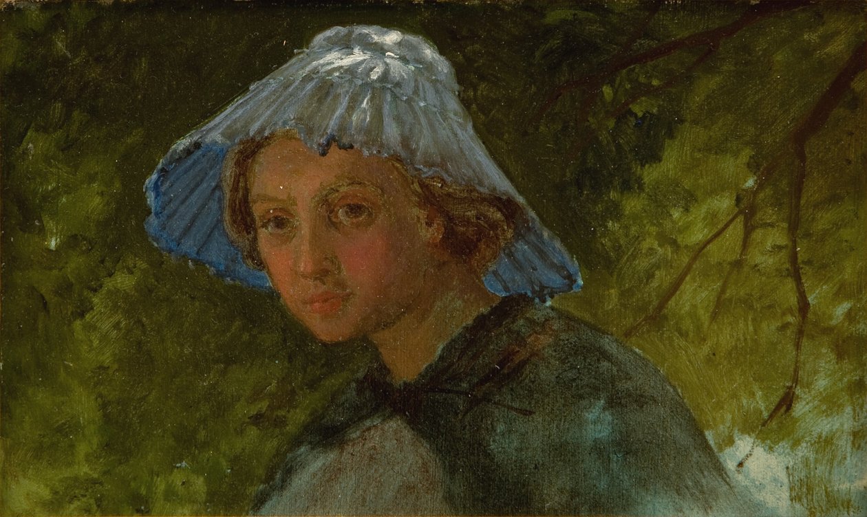 Signora Lina Frølich con cappello da sole da Lorenz Frølich