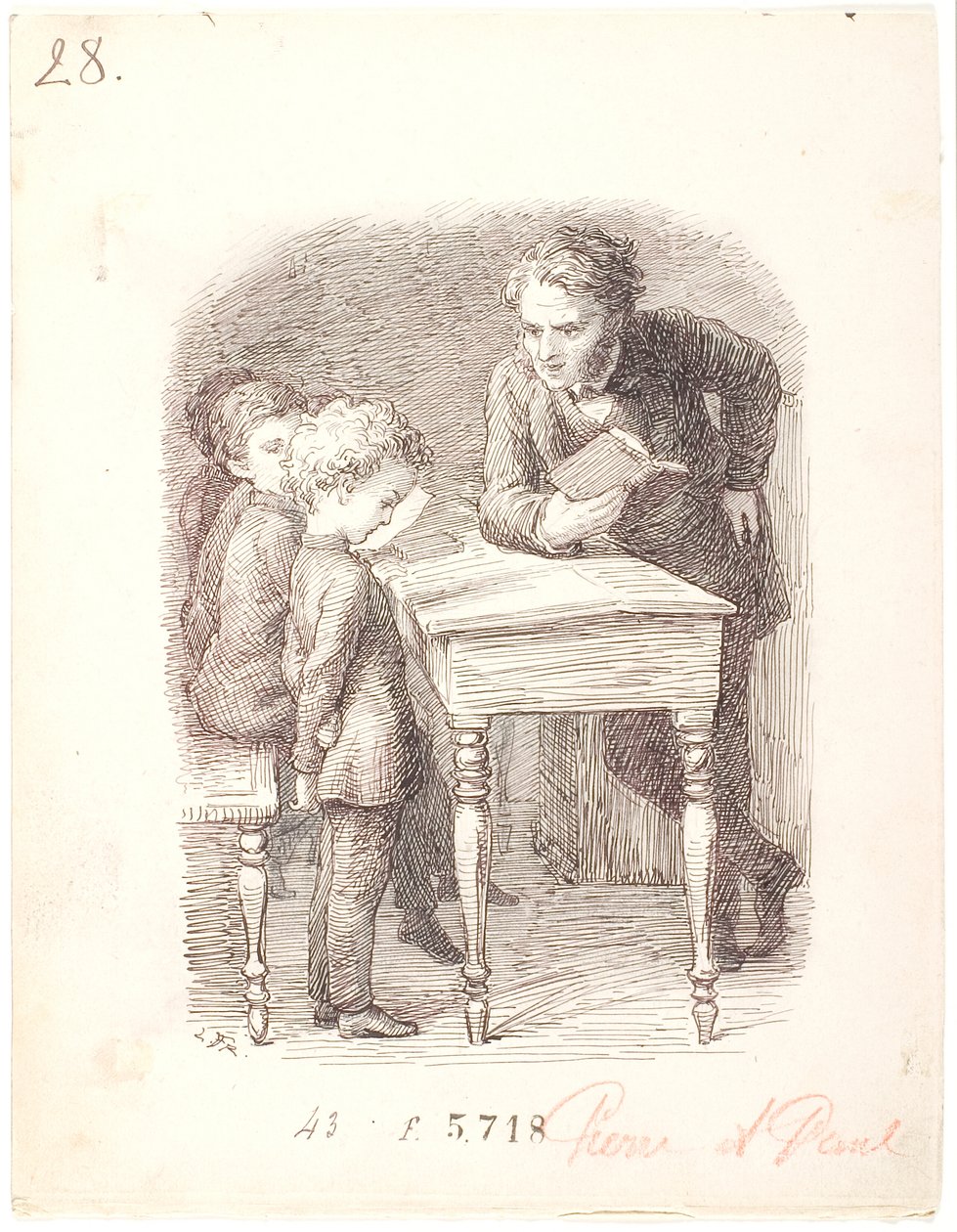 Lezione scolastica. Pierre non sa la lezione da Lorenz Frølich