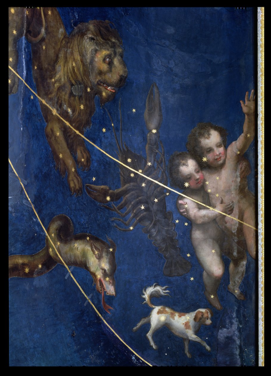 Segni dello Zodiaco, dettaglio dal soffitto della Sala dello Zodiaco, 1579 (dettaglio) da Lorenzo Costa