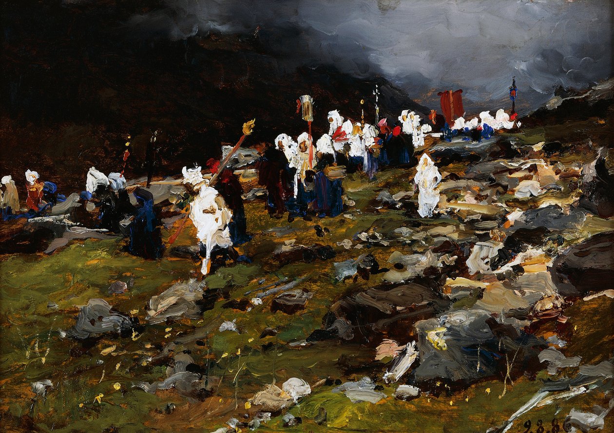 Processione in alta montagna da Lorenzo Delleani