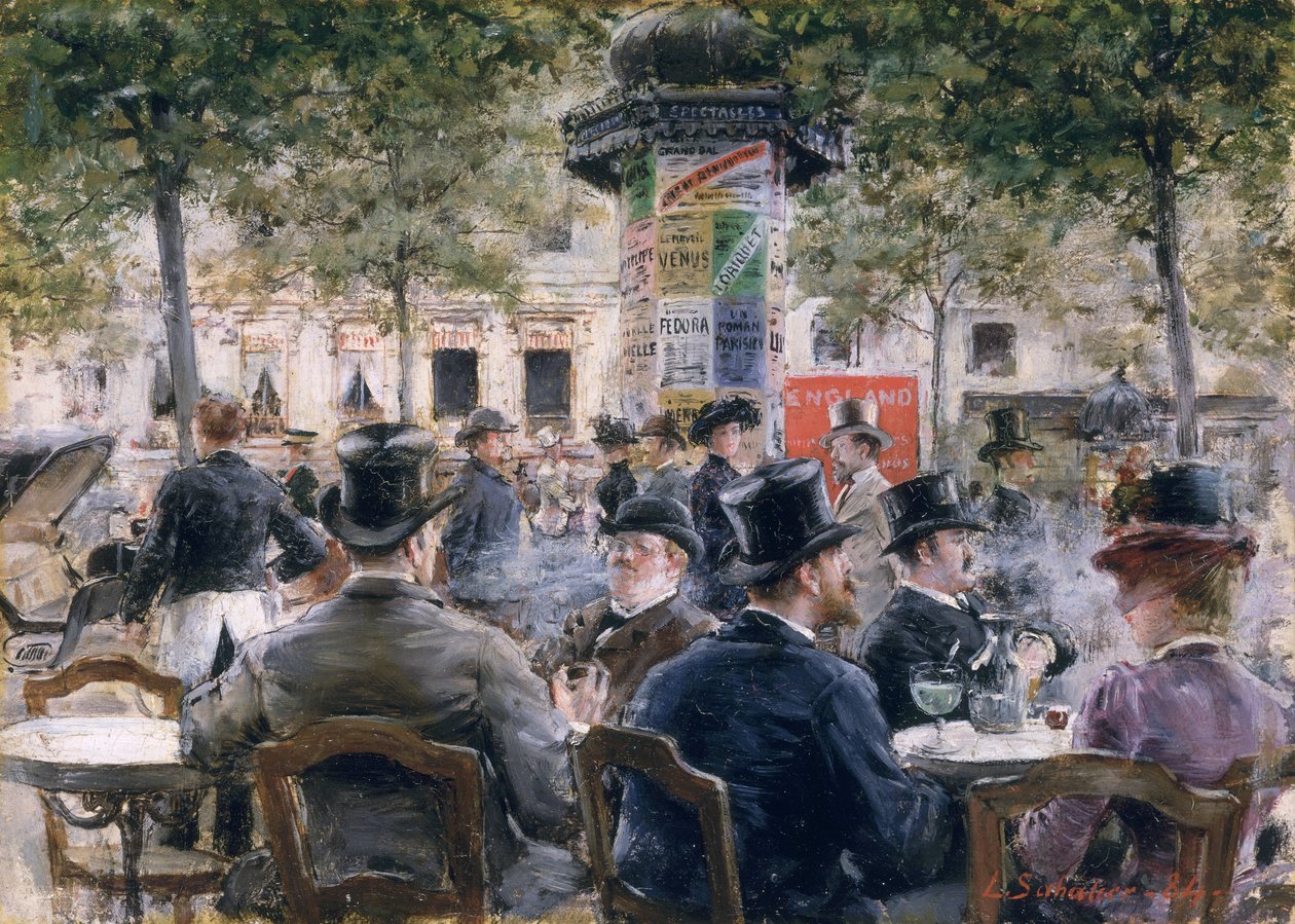 Scena di caffè a Parigi, 1884 da Louis Anet Sabatier