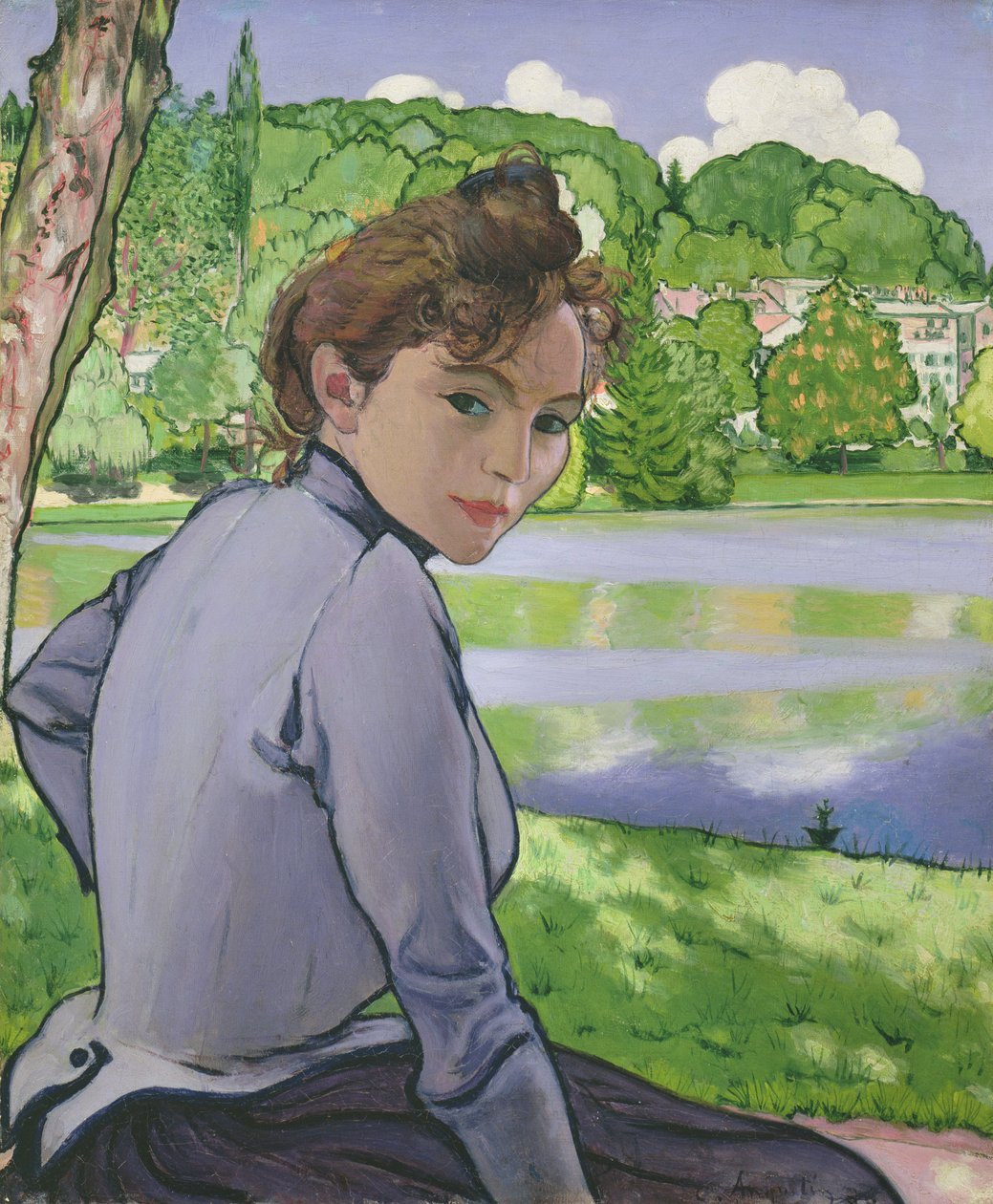Donna accanto a un lago, 1889 da Louis Anquetin
