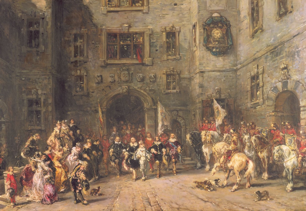 Luigi XIII al castello di Blois, 1874 da Eugene Isabey