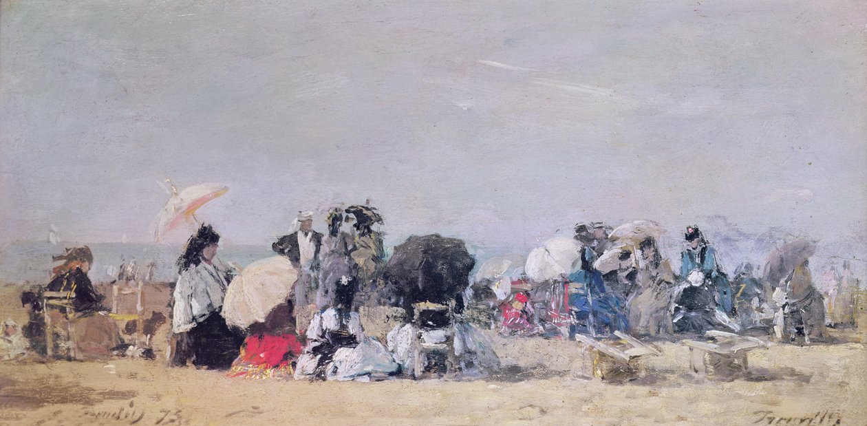 Scena di spiaggia, Trouville, 1873 da Eugene Louis Boudin