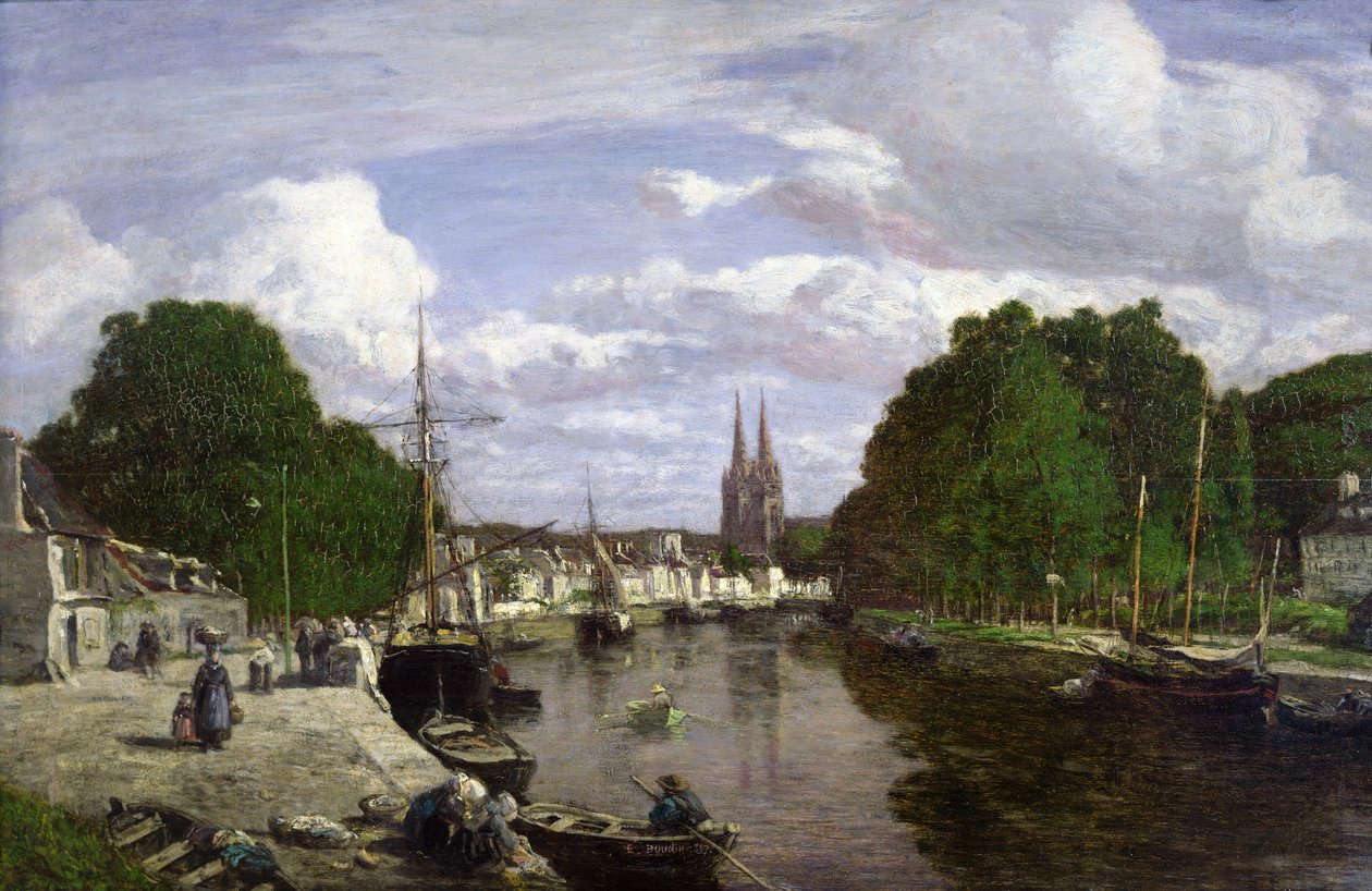 Il porto di Quimper da Eugene Louis Boudin