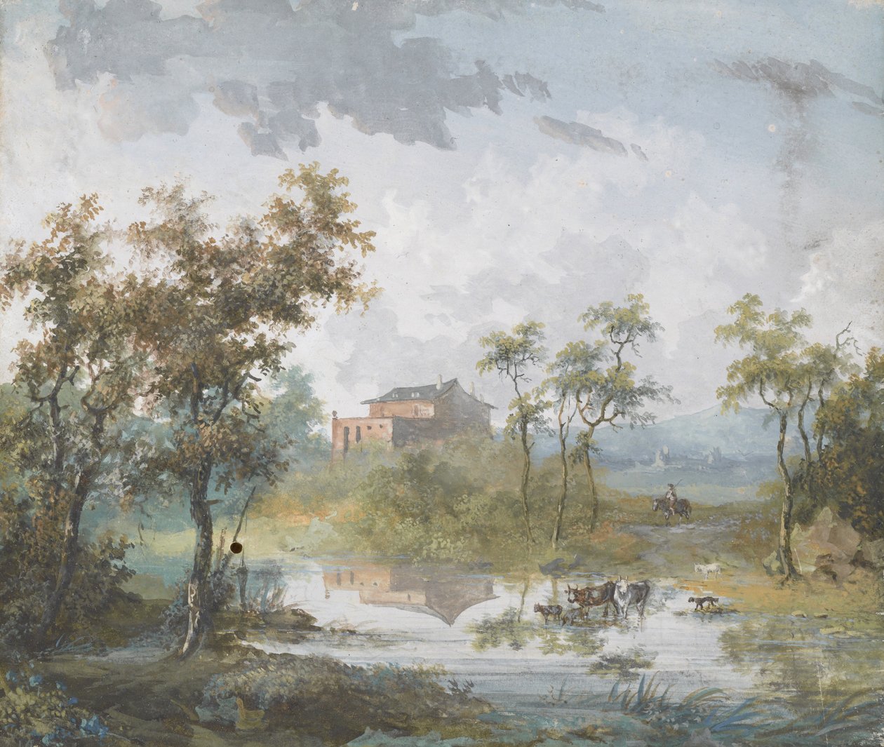 Il guado rustico del fiume da Louis Gabriel Moreau