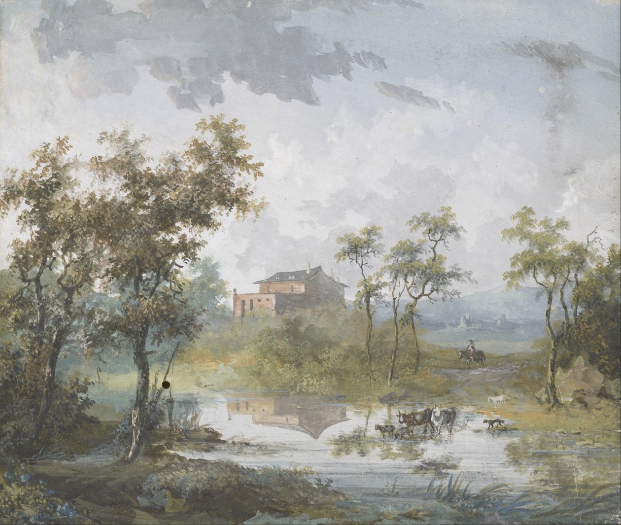 Il guado del fiume rustico da Louis Gabriel Moreau