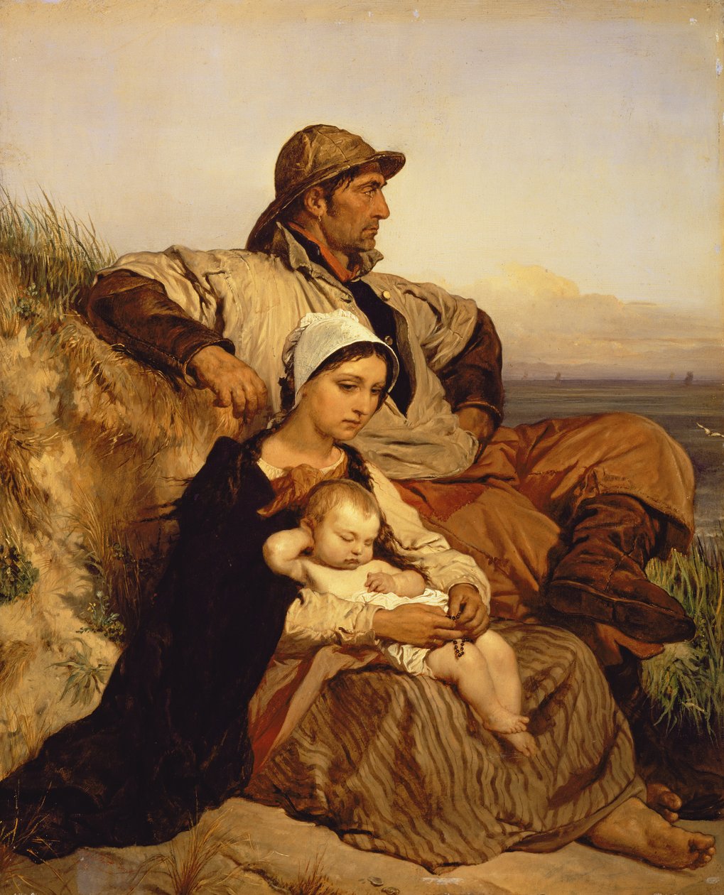 La famiglia del pescatore, 1848 da Louis Gallait