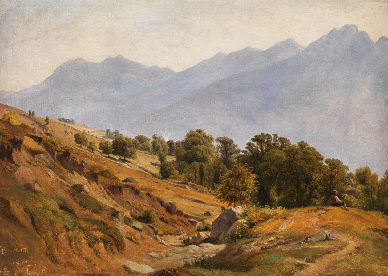 Paesaggio montano della zona di Dorf Tirol da Louis Gurlitt