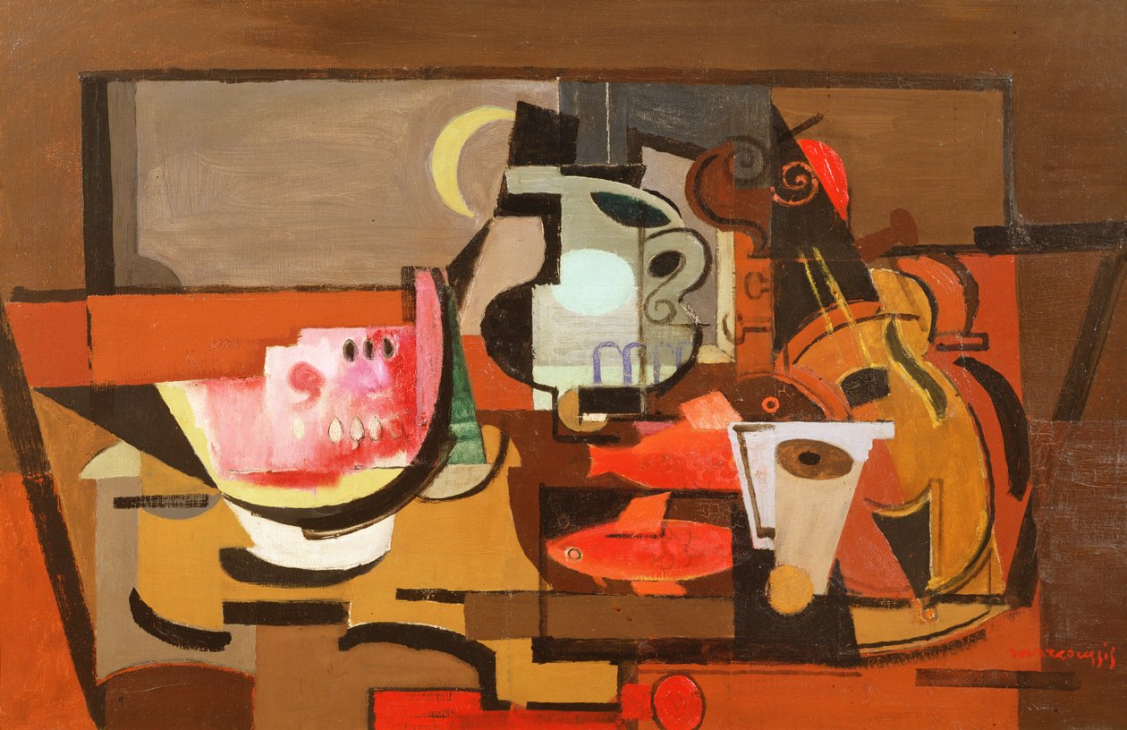 Natura morta con una fetta di anguria, c.1929 da Louis Marcoussis