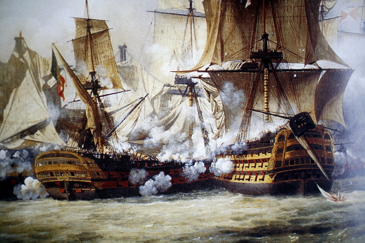 Scena della battaglia di Trafalgar da Louis Philippe Crepin