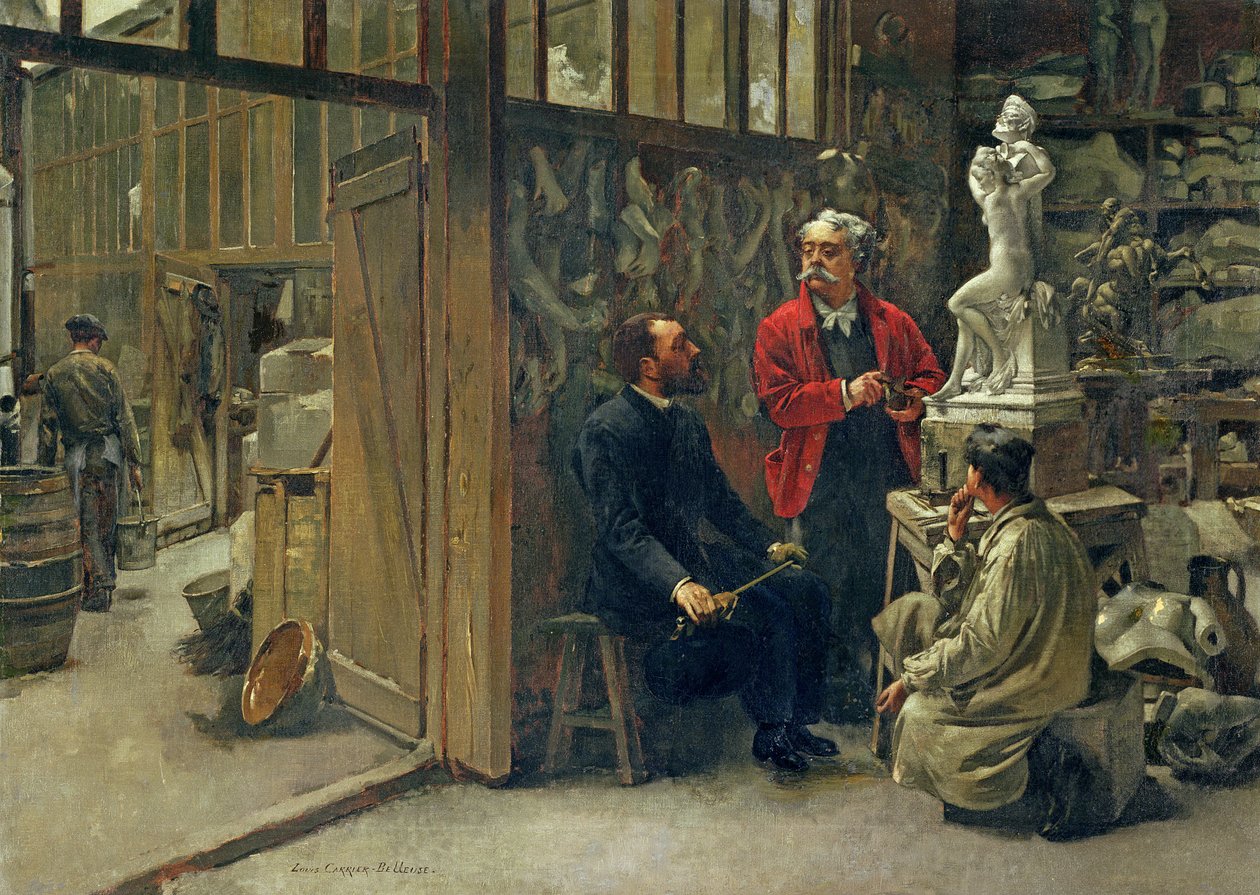 Lo studio dello scultore, c.1870 da Louis Robert Carrier Belleuse