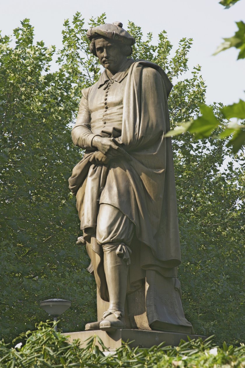 Statua di Rembrandt Van Rijn (1606-69) 1852 (bronzo) da Louis Royer
