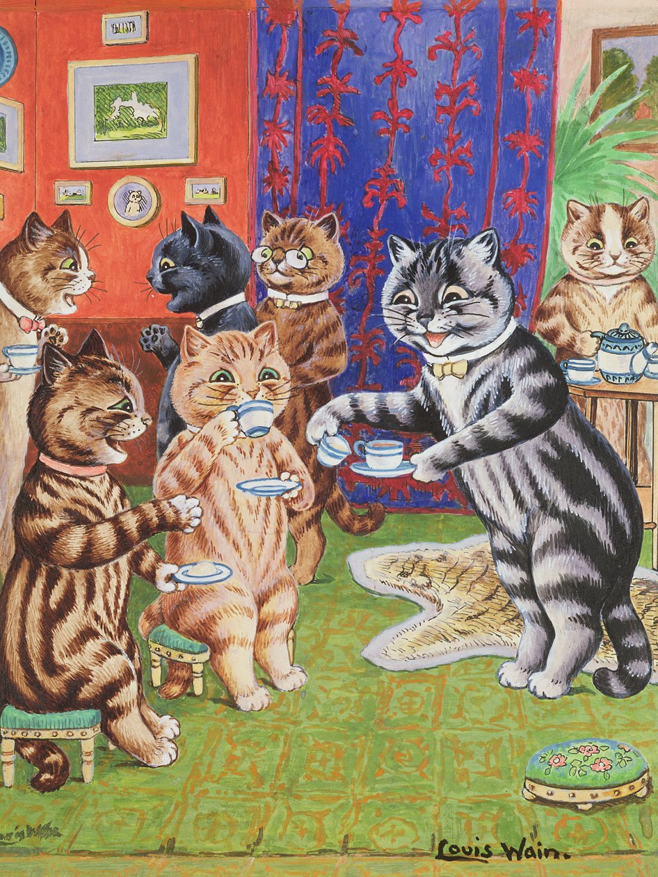 Festa del tè dei gatti da Louis Wain