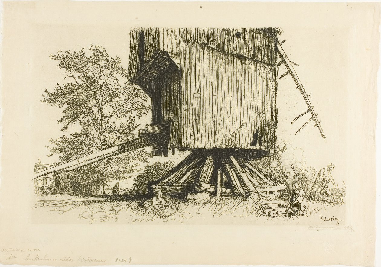 Il mulino a vento di Lidor da Louis Auguste Lepère