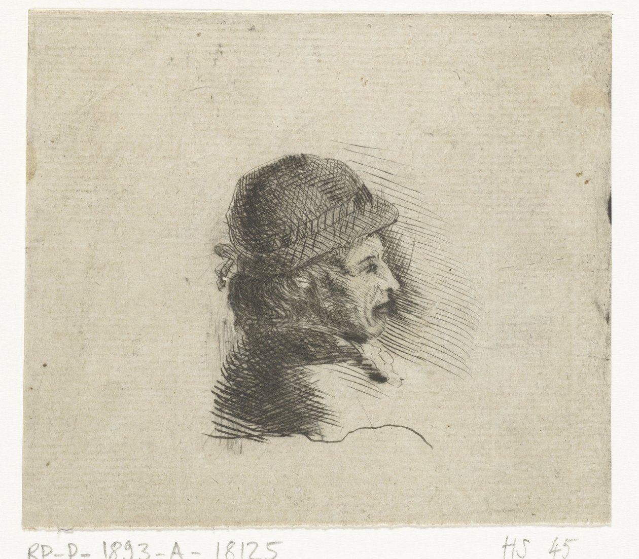 Testa di uomo con cappello a destra da Louis Bernard Coclers