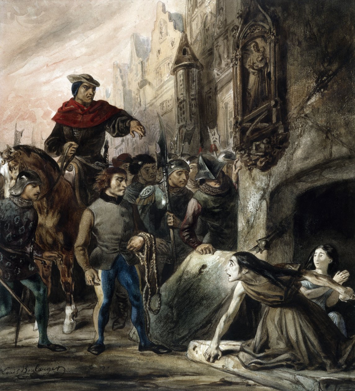 La Esmeralda è difesa da La Sachette. da Louis Boulanger