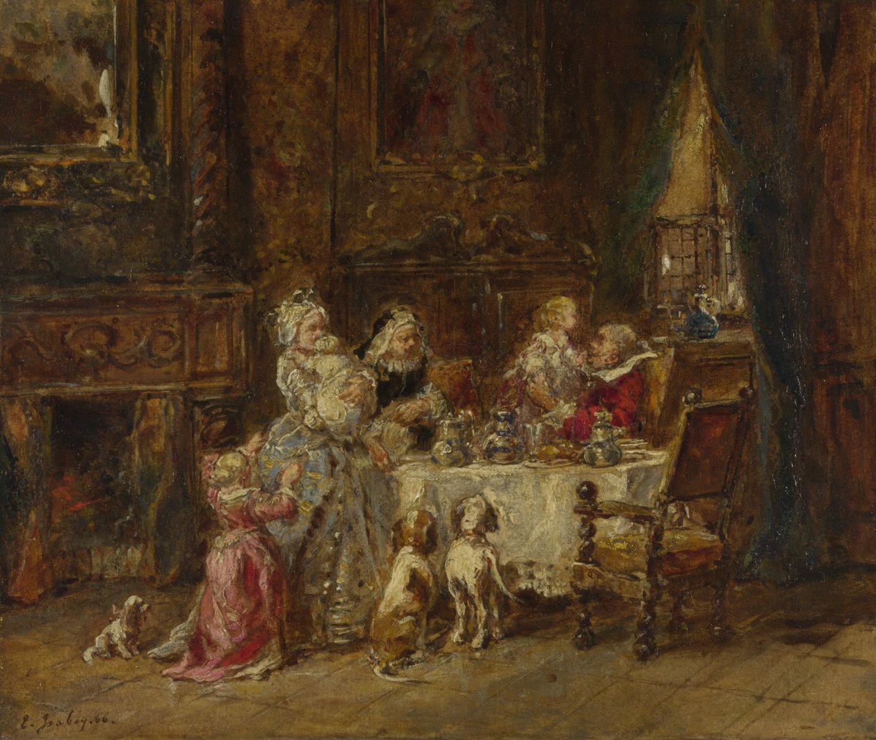 Il compleanno del nonno, 1866 da Eugene Isabey