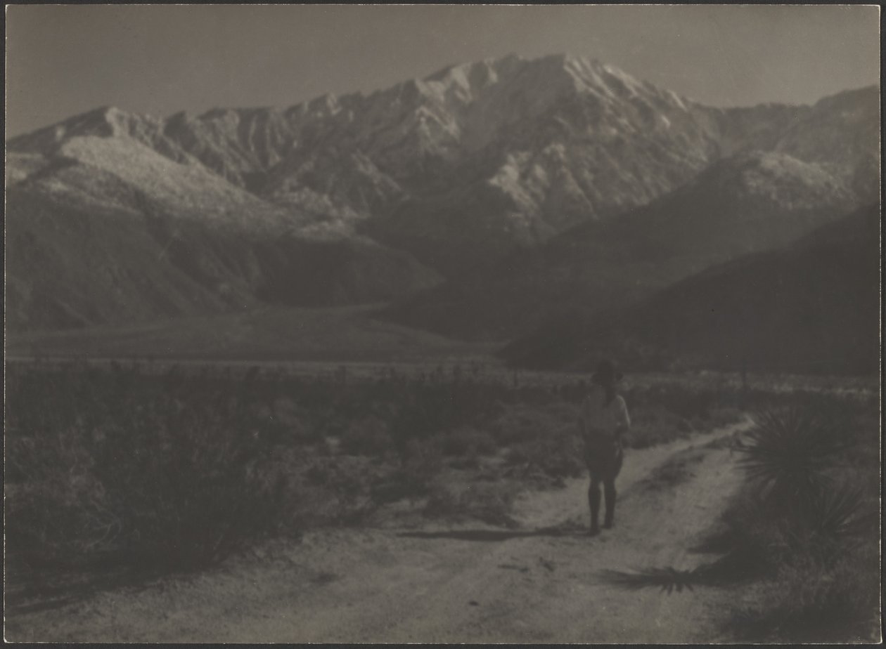 [Donna che cammina sul sentiero verso le montagne] da Louis Fleckenstein