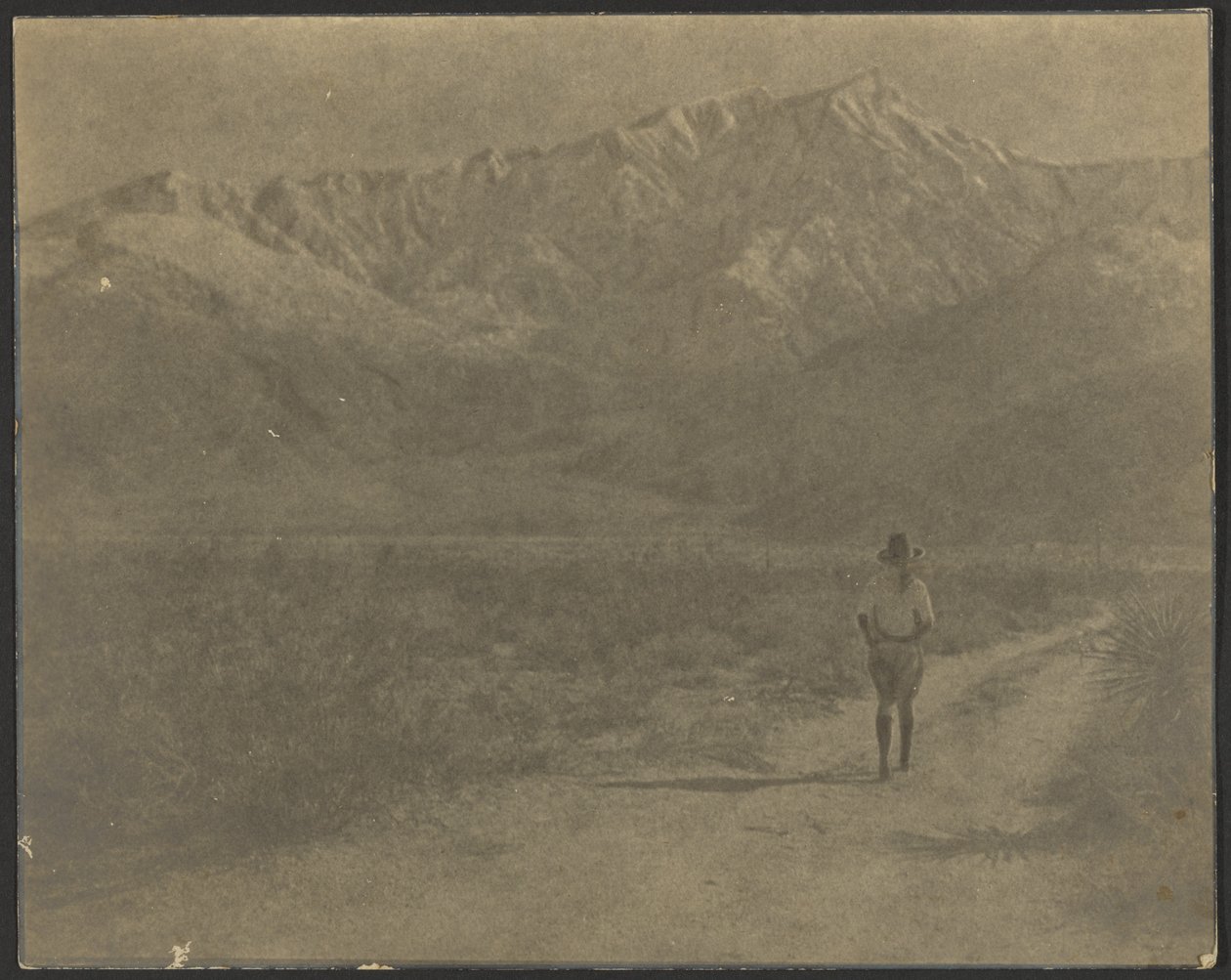 [Donna che cammina sul sentiero verso le montagne] da Louis Fleckenstein