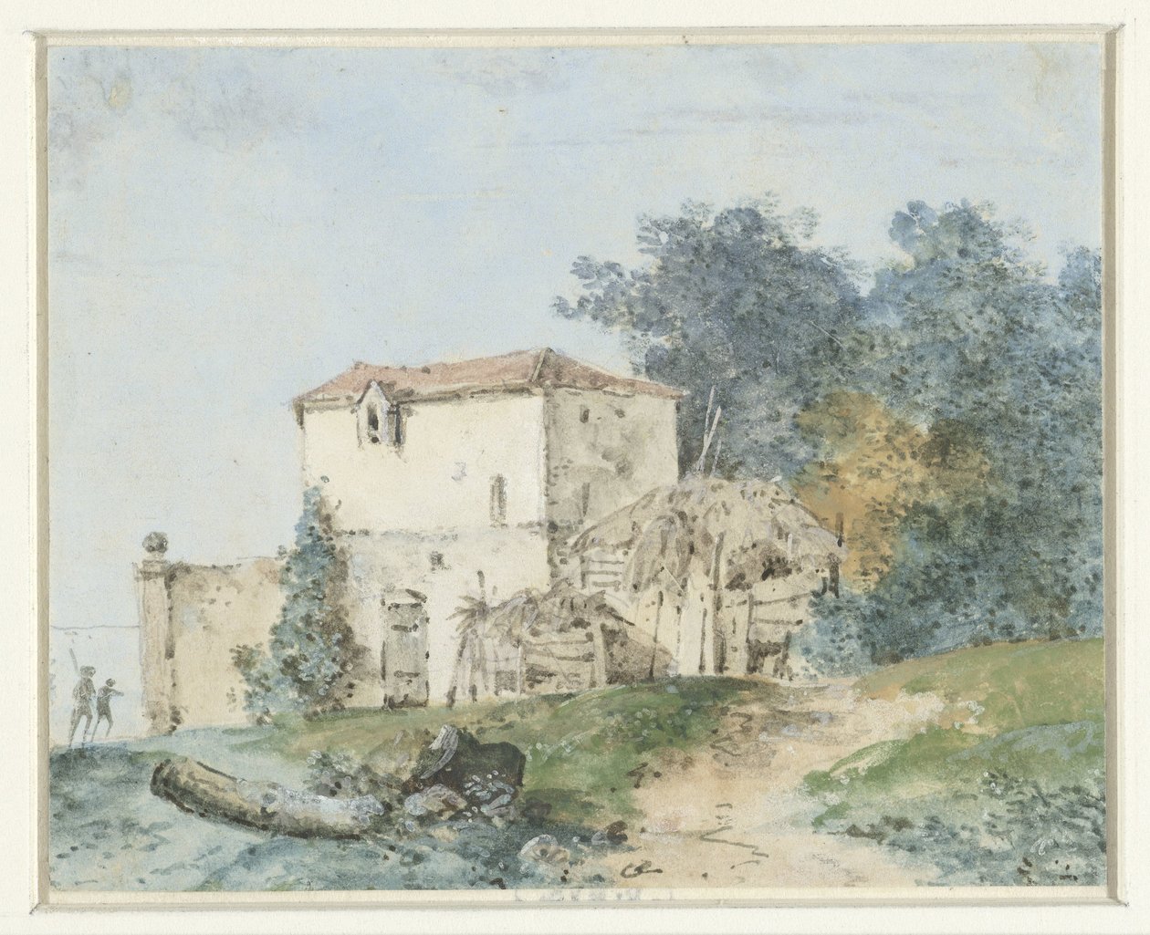 Casa di campagna in un paesaggio da Louis Gabriel Moreau
