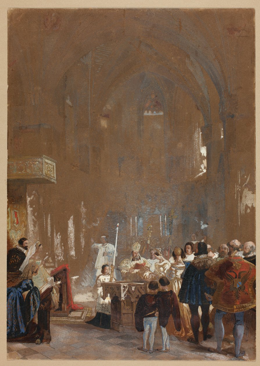 Cerimonia in una cattedrale da Louis Haghe