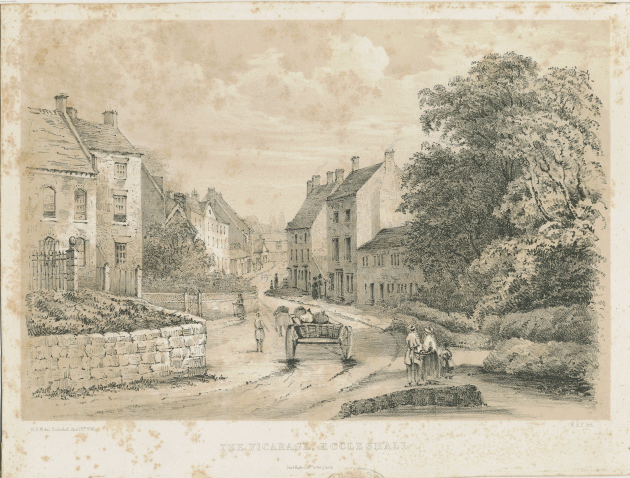 Villaggio di Eccleshall da Louis Haghe