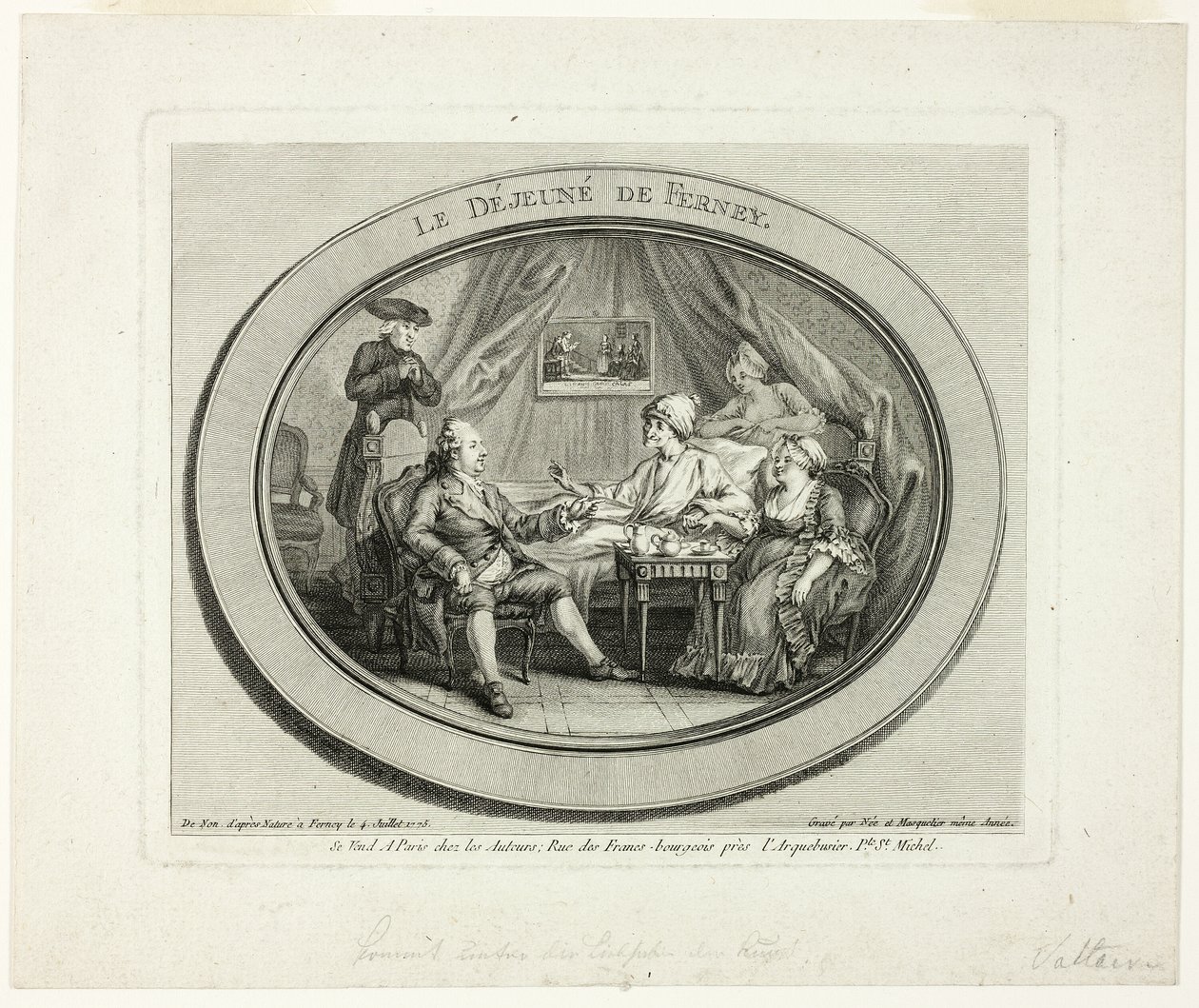 Il pranzo a Ferney da Louis Joseph Masquelier