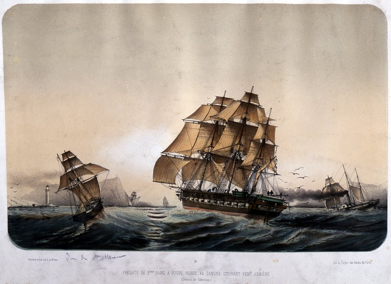 Fregata di 2ª fila a Gibilterra da Louis Le Breton