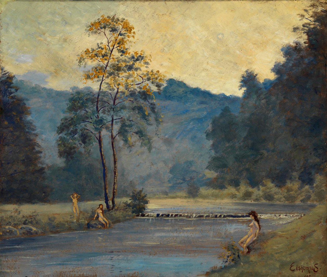 Tre ragazze e il fiume da Louis M. Eilshemius