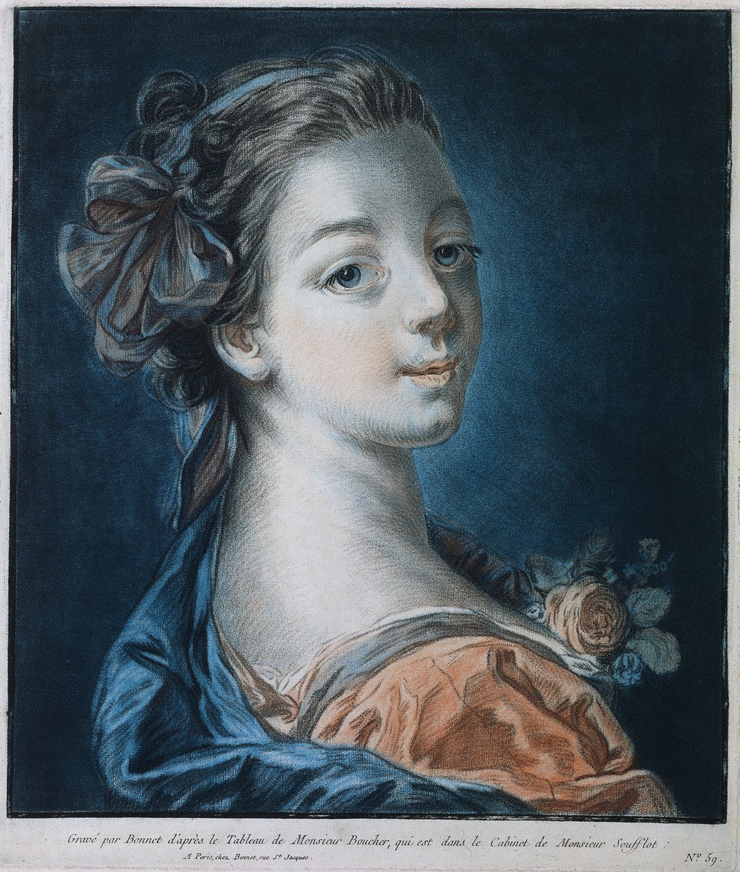 Testa di una donna (Mme. Deshayes?) da Louis Marin Bonnet