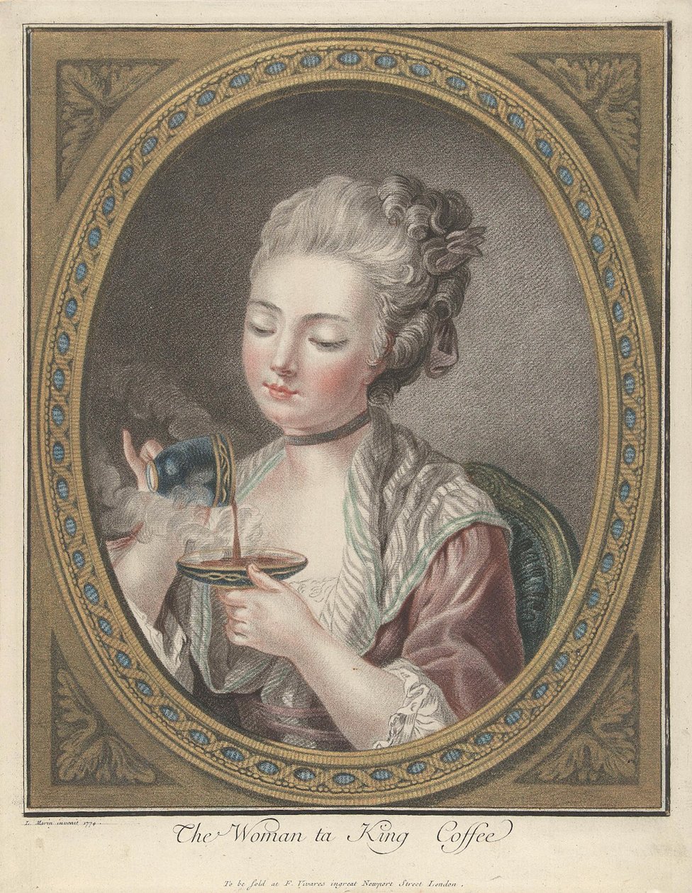 Donna che prende il caffè da Louis Marin Bonnet