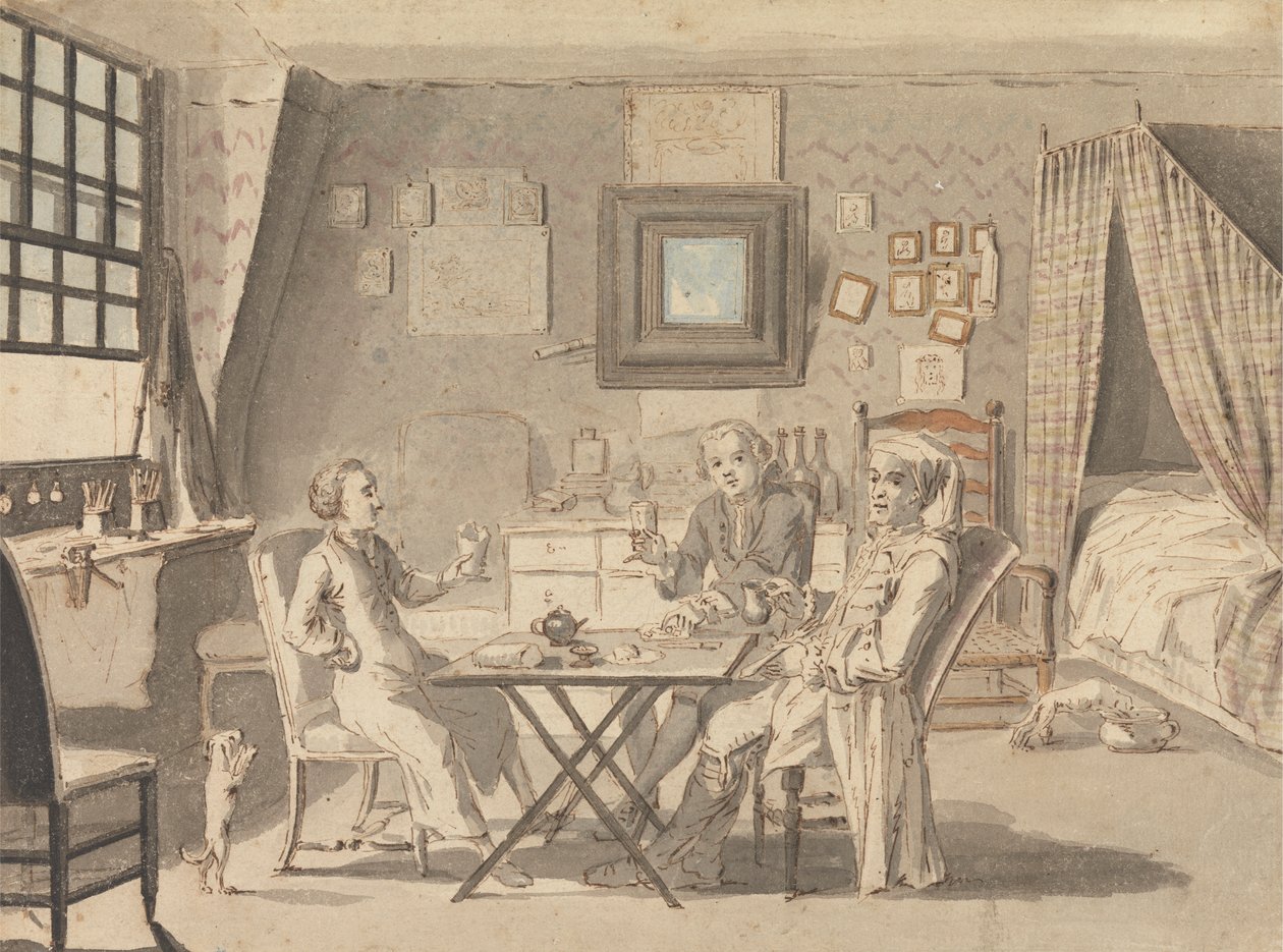 Autoritratto con due giovani uomini da Louis Philippe Boitard